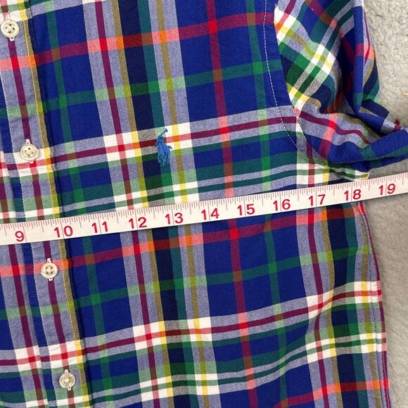 Polo Ralph Lauren Boys Plaid Cotton Oxford Shirt SZ 14/16 Preppy Designer Kids - Picture 3 of 9